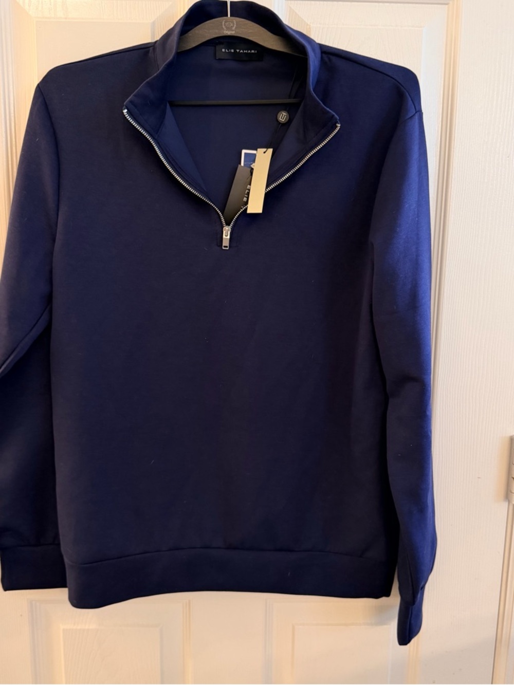NWT Elie Tahari Men's Deep Navy Half-Zip Sweater